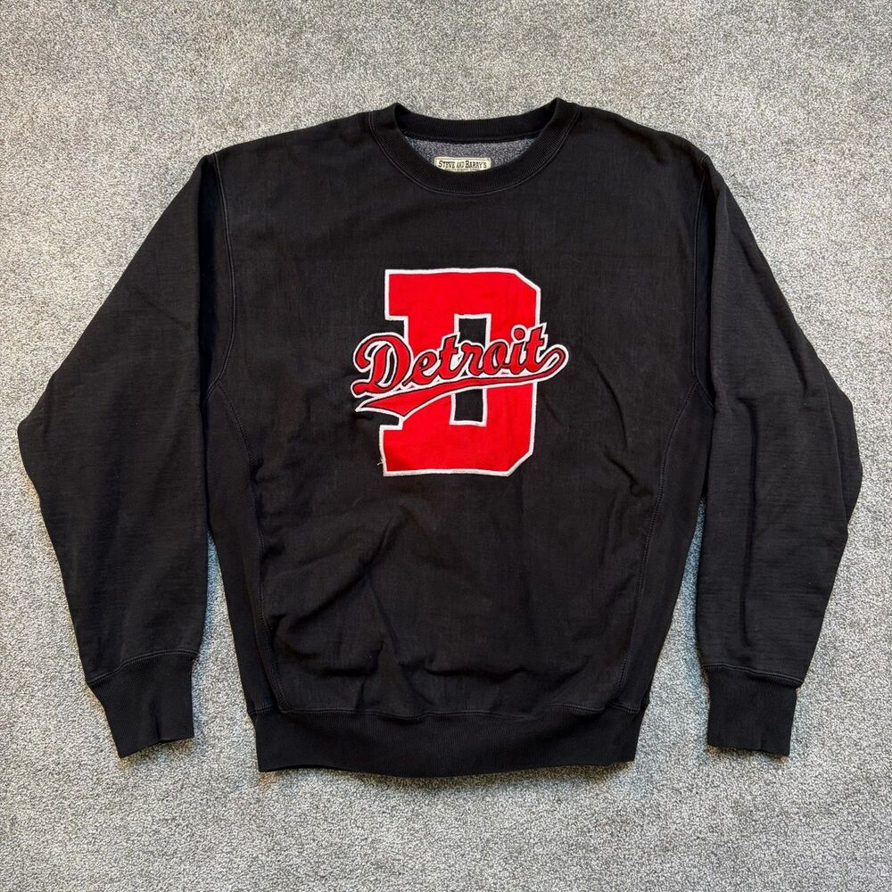Vintage 90s Detroit Logo Crewneck Sweatshirt XL VTG